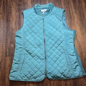 Talbots Turquoise Quilted Outerwear